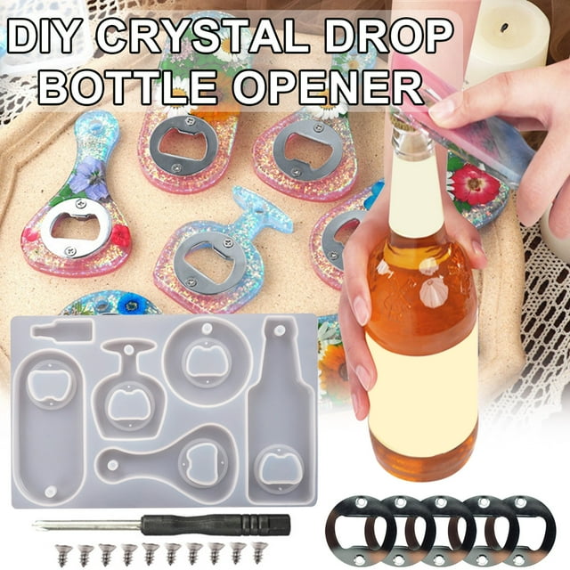 Agiferg Corkscrew DIY Crystal Resin Epoxy Silicone Mold Beer Spanner Bottle Opener