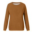 thumbnail image 5 of Kagetolytai Chandails pour Femmes Mode Décontractée Unie Manches Longues Col Rond Pull Haut Blouse Hoodies pour Femmes Kaki 3X, 5 of 5