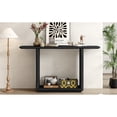 thumbnail image 4 of Mirod Elegant Minimalist Console Table with Curved Corners,Natural Wood Veneer,U-Base Design for Easy Placement ,Perfect for Displaying Your Treasures,Simple Assembly, 4 of 10
