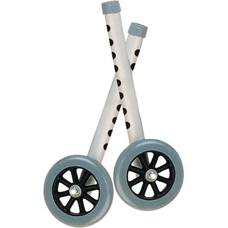 Universal Walker Wheels With Rear Glide Caps 5" 2/BX