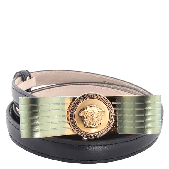 Versace Gianni Buckle Leather Belt, Size 75 cm