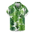 thumbnail image 4 of VBTAPA Men's Hawaiian Shirt Short Sleeve Tropical Vacation Button Down Shirt Summer Beach Floral Palm Shirts Lightning Sales Green XL, 4 of 6