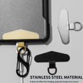 thumbnail image 3 of Triangle Stainless Steel Hanging Clip Anti-Lost Metal Phone Lanyard Tether Tab Card Ultra Thin Cell Phone Sling Piece Patch Pads 2Pcs Gold, 3 of 6