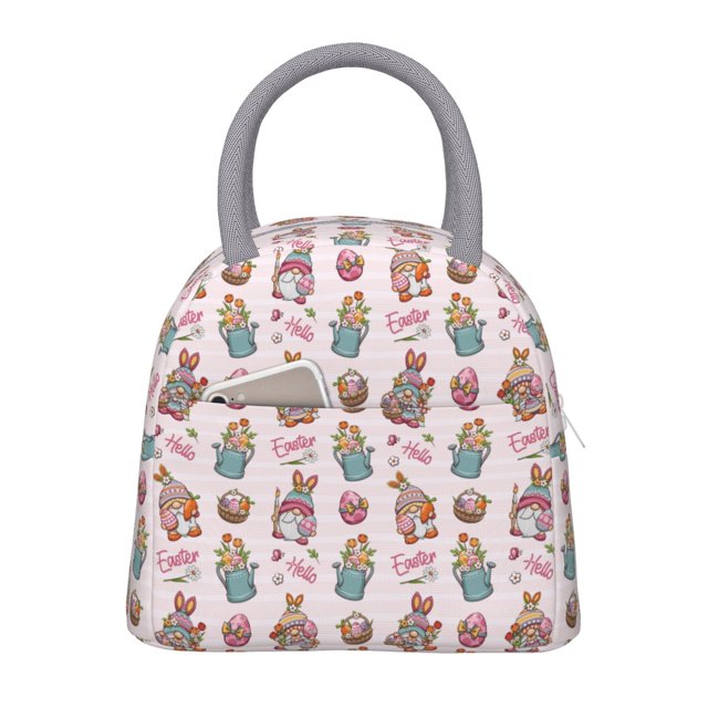 Balery Hello Easter Bolsa de Almuerzo para Mujeres, Caja de Almuerzo, Bolsa de Almuerzo Pequeña Impermeable, Tote de Almuerzo Reutilizable con Gran Capacidad