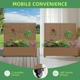 thumbnail image 4 of MAYEERTY 47*16*47"Outdoor Brown Metal Planter with Rect Louvered Climbing Trellis, Drainage hole & Wheels, 4 of 9