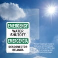 thumbnail image 5 of (2 Pack) Water Shutoff Bilingual OSHA Emergency Sign 12 Inch X 18 Inch Vinyl Label Decal Sticker Weather Resistant, UV Protected for Workplace, Business, and Construction Site, Made in, 5 of 6