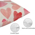 thumbnail image 6 of Valentine''s Day Pillow Covers 12x20 Set of 2, Watercolor Red Pink Hearts Throw Pillows Linen Anniversary Wedding Cushion Case Valentine''s Day Decorations for Home Sofa Couch Outdoor, 6 of 6