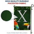thumbnail image 5 of America Forever Tropical Bird Summer Monogram Garden Flag Letter X 12.5 x 18 inches Parrot Toucan Palm Leaves Double Sided Vertical Outdoor Yard Lawn Decorative Coastal Garden Flag, 5 of 5