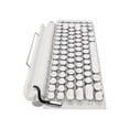 thumbnail image 3 of Clavier Mécanique Machine à Écrire, Clavier Mécanique Rétro Touches Rondes Support 3 Appareils FN Master 83 Touches pour Tablette Blanc, 3 of 8