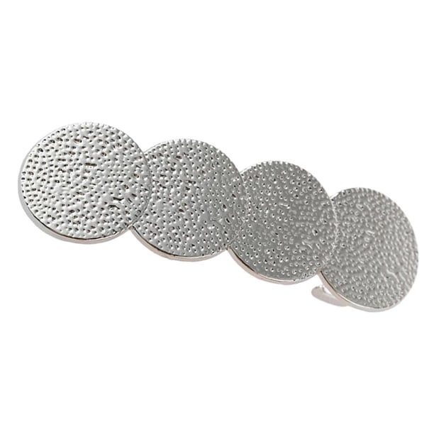 Horquilla minimalista redonda con textura para el cabello para niñas, accesorios para el cabello, joyería Plata