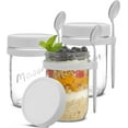 thumbnail image 1 of WWS-3-Pack Glass Overnight Oats Jars With Lids and Spoons Set (16 oz), Mason Jars for Chia Pudding, BPA-Free, Leak Proof Small Containers for Meal Prep, 1 of 4