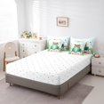 thumbnail image 4 of YST 7Pcs Cartoon Frog Comforter Sets King Size, Cute Animal Colorful Flowers, Polyester, Bed in a Bag, 4 of 5