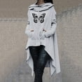 thumbnail image 2 of Outfmvch Hoodies For Women Zip Up Hoodie Women Women Halloween Butterfly Print Pullover Hoodies Sweatshirt Long Sleeve Irregular Hooded Long Tops Shirt With Pocket Crewneck Sweatshirts Gray L, 2 of 6
