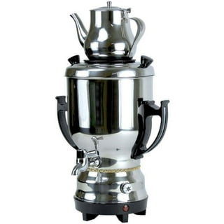 SAKI Automatic Electric Samovar Brewing System with Porcelain Teapot, Black  