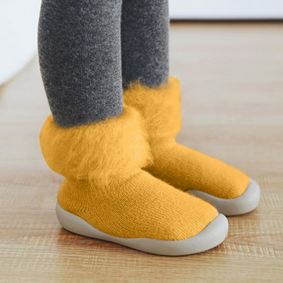 Sock Shoes Non-Skid Toddler Boys Girls Walking Socks Shoes Breathable Warm Soft Rubber Sole Cotton Socks Shoes Indoor Floor Moccasins for Boys Girls 3-3.5 Years