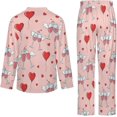 thumbnail image 6 of Top-kevin Women Long Sleeve Pajama Set Comfy Pjs Sets Wine Glasses Hearts Balloons 2 Piece Lounge Set, 6 of 6