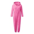 thumbnail image 5 of XIMIN Kids Girls Fleece Onesie Pajamas Jumpsuit Costume Fuzzy Cute Animal Onesie Winter Warm Sherpa Lined Romper One Piece Zipper Hooded Cute Playsuit Sleepwear, 5 of 6