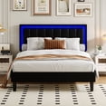thumbnail image 5 of 4 Ever Queen Bed Frame with Upholstered Footboard, Sized Head Board, Platform Bedframe with Charging, LED Light, 5 of 7