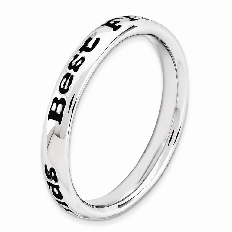 Sterling Silver Stackable Expressions Enameled Best Friends Ring Sterling Silver Stackable Expressions Enameled Best Friends Ring