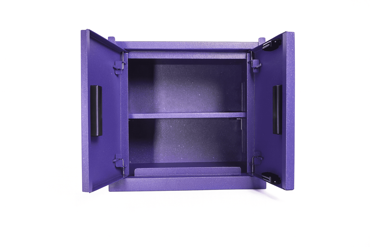 Hyper Tough Limited Edition 11.6-inch Steel Mini Tool Storage Cabinet, Purple Diamond Glitter, Double Doors & Non-Slip Top Mat