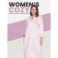 thumbnail image 2 of Casual Nights Women's Quilted Zip Up Robe With Pockets, Long Sleeve House Coat Duster, Poly-Cotton Blend Sleepwear, Pink - Midi Small, 2 of 6