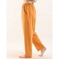 thumbnail image 3 of Defitshape Women's 100 Cotton Sleep Pants Soft Pajamas Cozy Spring Comfy Loose Relaxed Elastic Waist Sleepwear Bottoms with Pockets Orange XX-Large, 3 of 4