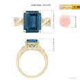 thumbnail image 5 of ANGARA Natural Emerald-Cut 7.2 ct London Blue Topaz Crossover Shank Ring in 14K Yellow Gold for Women (Size-12x10mm) | November Birthstone Jewelry for Women | London Blue Topaz Ring (Ring Size-7.5), 5 of 10