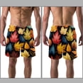 thumbnail image 3 of luoweisi Men's Beach Shorts Quick Dry Swim Trunks with Mesh Lining Thanksgiving Leaves M, 3 of 5