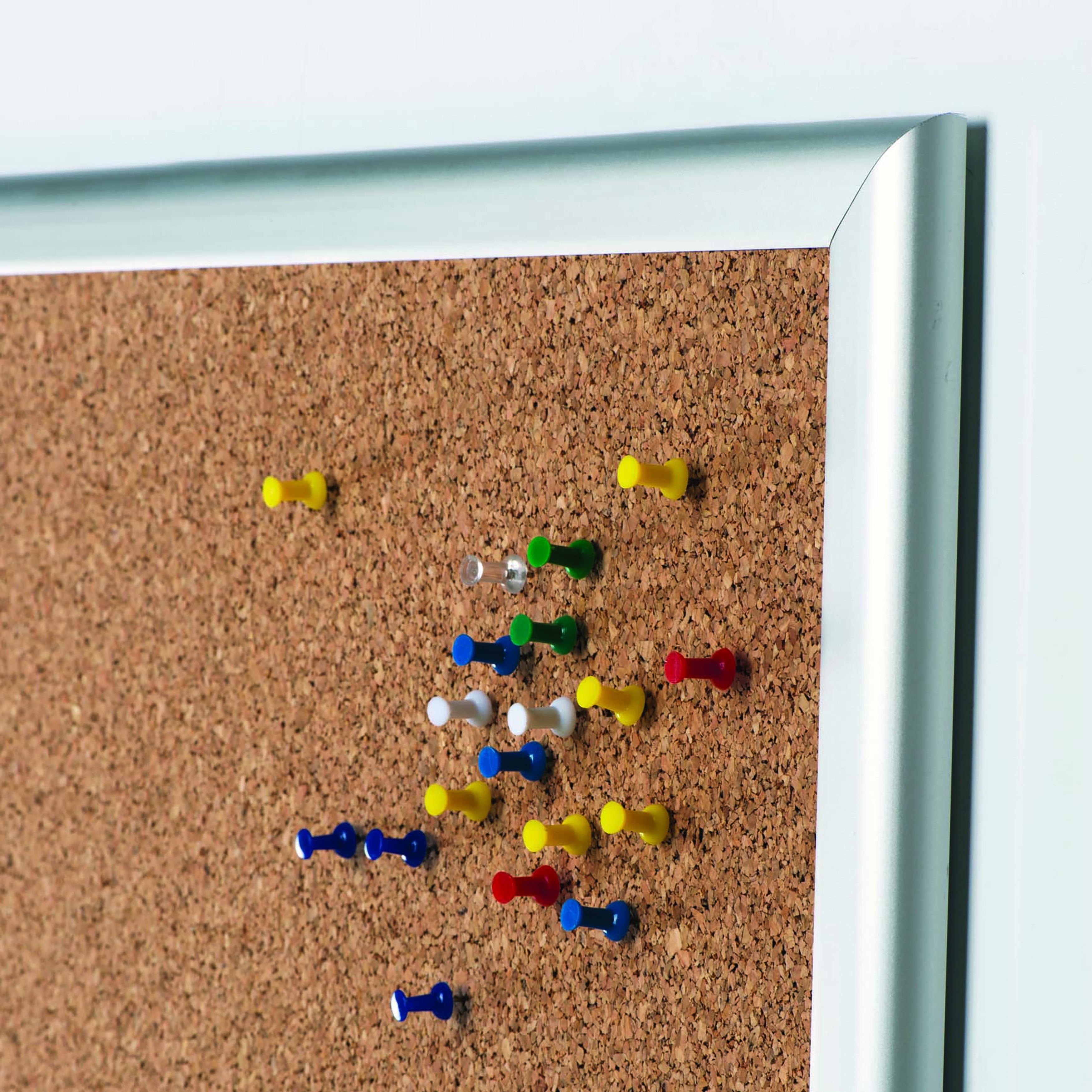 Cork Bulletin Board 18"w x 24"h Viewable Area Silver Frame