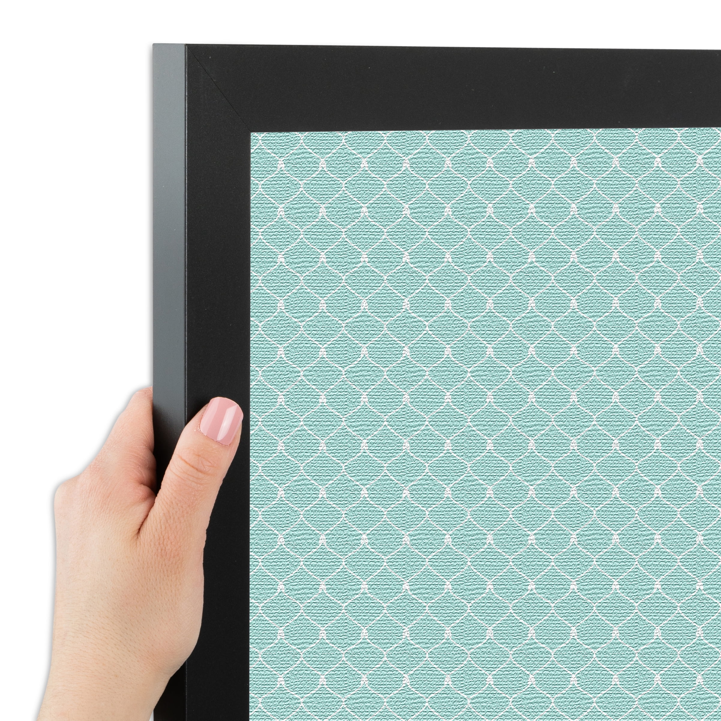 PinPix 27x19 Custom Cork Bulletin Board Blue Chain Poster Board Has a Fabric Style Canvas Finish, Framed in Blue Chain, by ArtToFrames (PinPix-571)