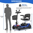 thumbnail image 4 of Yardmaster Foldable 4-Wheel Electric Scooter for Seniors & Adults, Lightweight Mobility Scooter with Adjustable Swivel Seat, All-Terrain Wheels, and TSA-Approved Design, Blue, 4 of 7