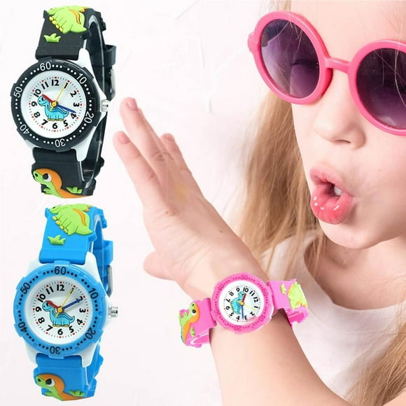 Montre pour Enfants Garçons et Filles Étanche 3D Dinosaure Montre 3D Dinosaure avec Bracelet en Silicone Dessin Animé Dinosaure 3D Meilleurs Cadeaux