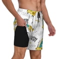 thumbnail image 3 of Picia Dinosaur on Excavator pattern Mens Swim Trunks with Compression Liner Stretch Beach Shorts Quick Dry with Zipper Pockets No-Chafing Board Shorts-X-Large, 3 of 9