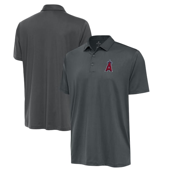 Men's Antigua  Pewter Los Angeles Angels Eclipse Polo