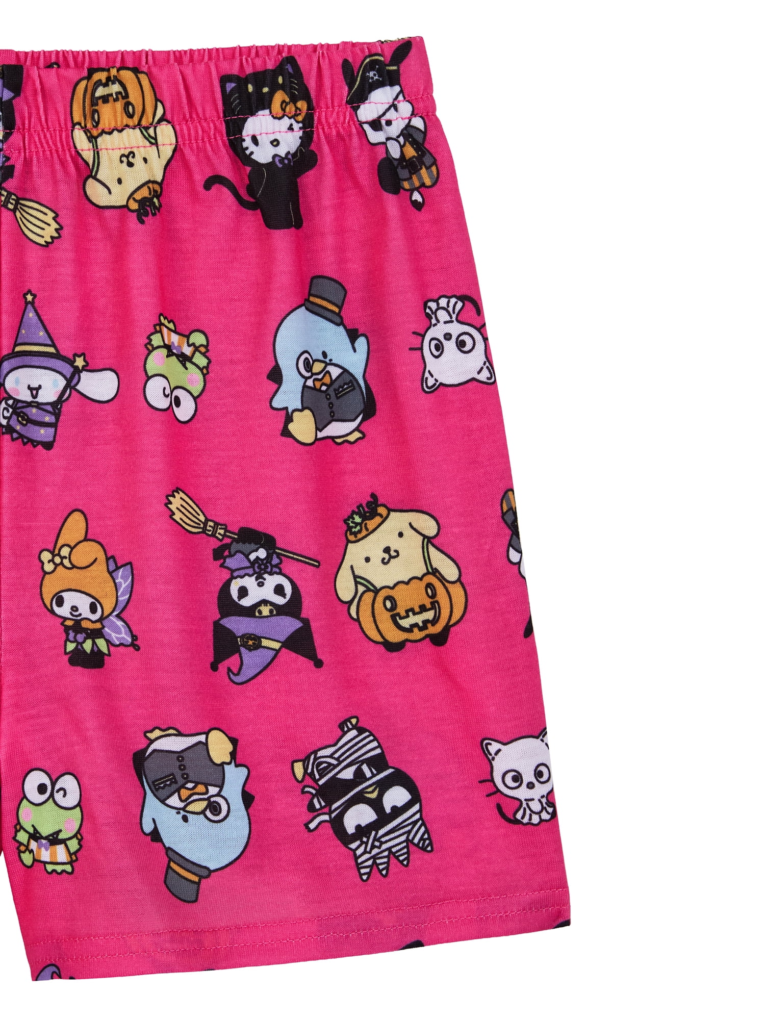 Hello Kitty Girls Halloween Short Sleeve Sleep Top and Shorts Pajama Set, 2-Piece, Sizes 4-12
