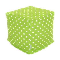 Majestic Home Goods Decorative Lime Small Polka Dot Small Cube Ottoman