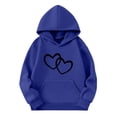 thumbnail image 2 of Bnwani Hoodies Girls Crew Neck Long Sleeve Pockets Sports Sweatshirt Hearts Graphic Printed Tops Pullover, 2 of 4