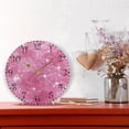 thumbnail image 2 of 10" Artistic Round Wall Decorative Desk Clock Wall Clock Home Decor Pink Glitter Background, 2 of 6