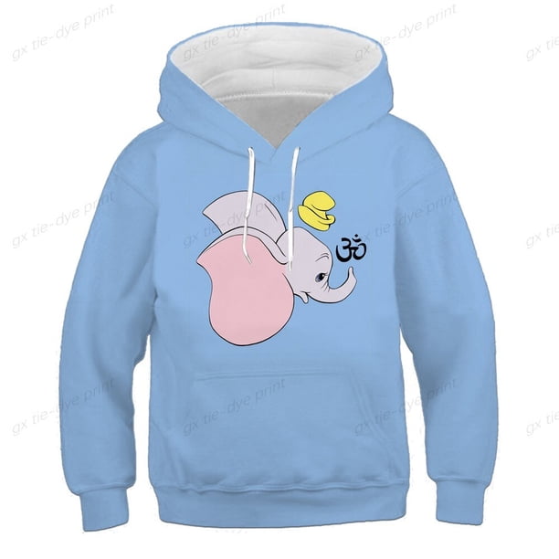 Sudadera de dibujos animados de Disney para niños, sudadera con capucha con patrón de Dumbo para niños, jersey divertido para bebé, Top, ropa bonita para niñas y niños 160 zhangyuxiang CONDUJO