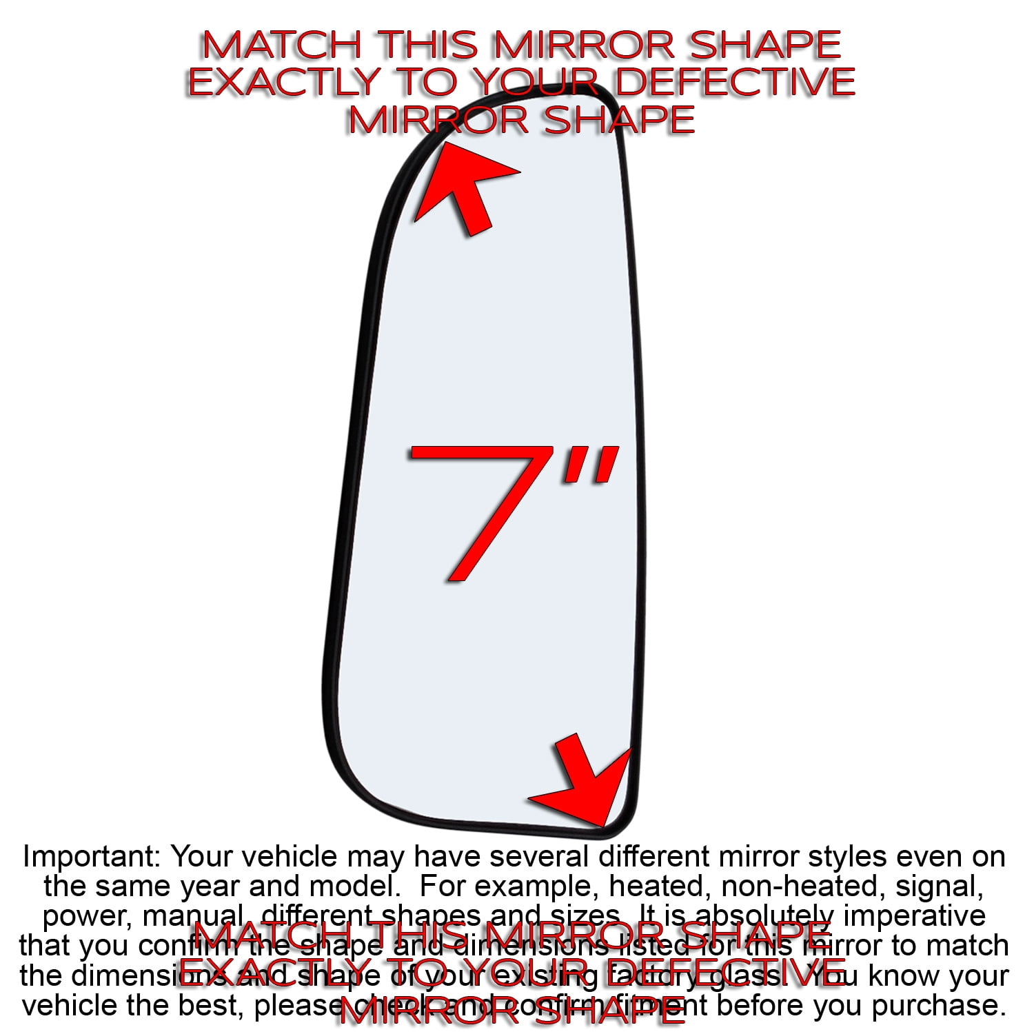 Rugged TUFF Driver Side Mirror Glass Replacement for 10-23 Dodge Ram 1500 2500 3500 Pickup Truck (Lower Towing)