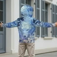 thumbnail image 5 of Chririnla FLower Wolf Blue Boys Casual Zip Up Jacket Hooded Long Sleeve with Pockets Lightweight Sporty Top Kids Size 8-10, 5 of 7