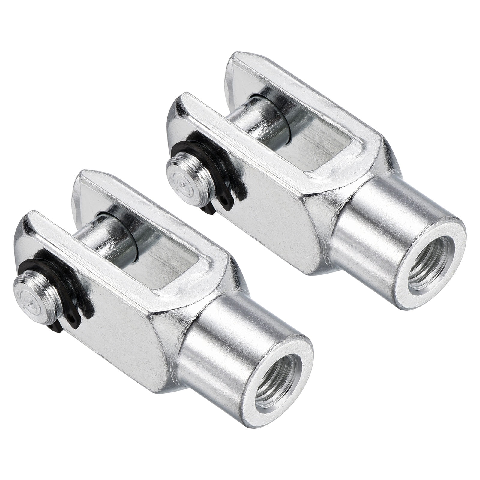 Uxcell Air Cylinder Rod Clevis End M10x1.25 Female Thread Y Connector, Silver 2 Pack