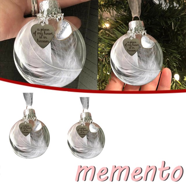 Xihbxyly Adorno Conmemorativo de Corazón Celestial, Diseño de Alas de Ángel, Decoración para Árbol de Navidad, Regalo de Recuerdo, Tamaño de 6 Cm