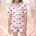 thumbnail image 2 of LRen Toddler Valentines Outfits for Girls 5t Print Shorts Sleeve Valentines Sets Crew Neck Fashion Beach Vacation Short Sleeve Set Valentines Day Gifts for Her, 2 of 6