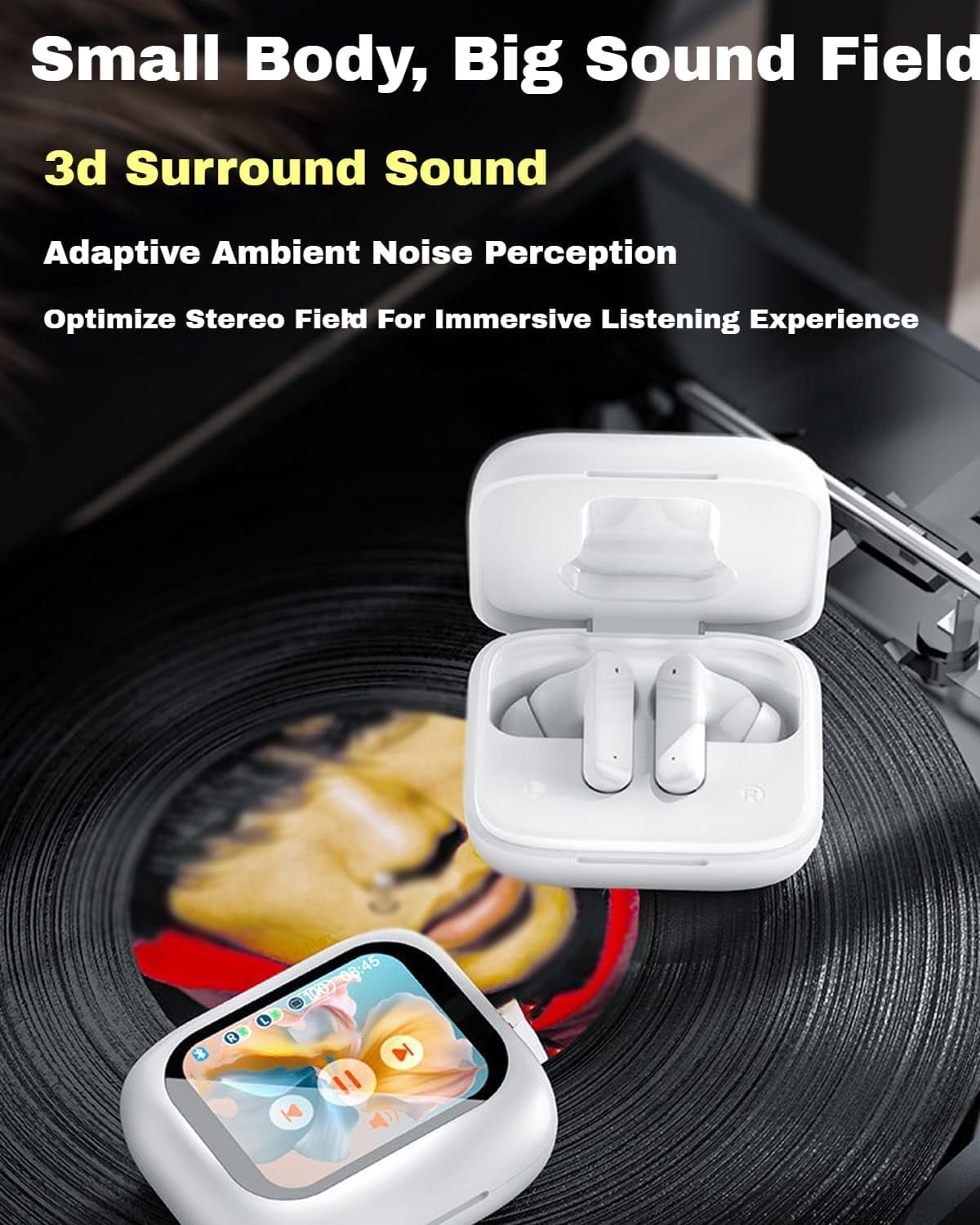 New HD Color Screen EarphonesBluetooth 5.4 | AI Translation | Intelligent Noise ReductionTouch Control & WaterproofFor Travel & Business(Black 1 PCS)