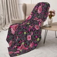 thumbnail image 3 of Sigee Rose Mix Leopard 2 for Flannel Blanket - Ultra-Soft, Warm and Cozy, Perfect for Couch, Bed, or Travel-40"x30", 3 of 6