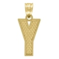 thumbnail image 2 of Auriga 10k Yellow Gold Textured Initial Letter Y Charm Pendant for Women, 2 of 4