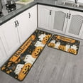 thumbnail image 2 of Halloween Kitchen Mats Sets Of 2 Halloween Pumpkin Spooky Ghost Bat BOO () Decor Mats for Door Bath Non-Slip Runner Rug Decorations for Home Dining Room (17x47in+30x17in), 2 of 7