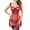 Red, variant on LELINTA Women's Sexy Faux Leather Shoulder Strap Corset Dress Bustier Lace Skirt