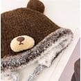 thumbnail image 3 of 2-in-1 Winter Knit Beanie with Bear Ear Flaps - Convertible Warm Hat or Plush Storage Pouch for Women & Adults,Dual-Use Warm Headwear or Decorative Plush Pouch, 3 of 7